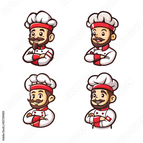 cartoon chef character for logo mascot restaurant