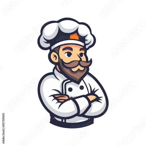 cartoon chef character for logo mascot restaurant