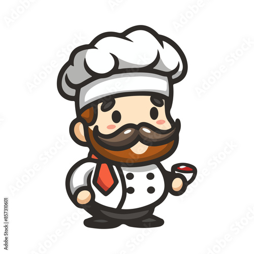 cartoon chef character for logo mascot restaurant
