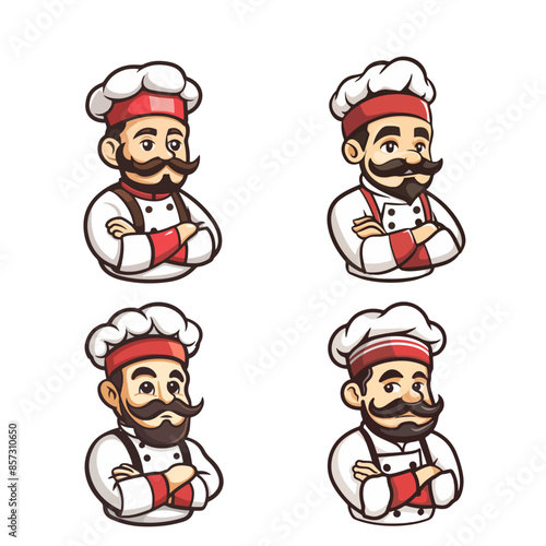 cartoon chef character for logo mascot restaurant