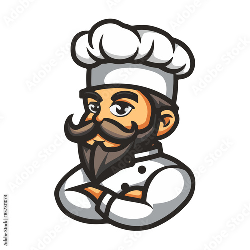 cartoon chef character for logo mascot restaurant