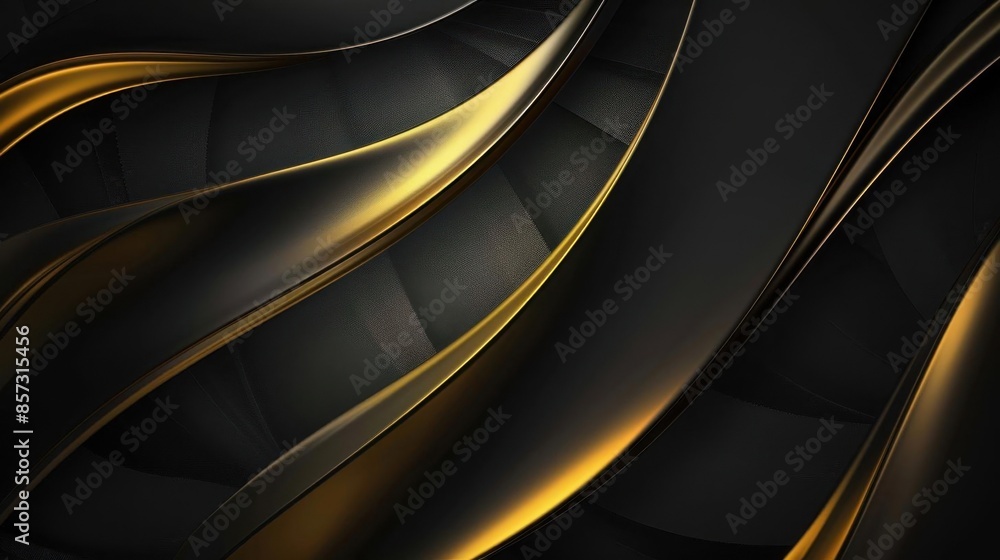 Obraz premium Abstract black and gold background with smooth gradient