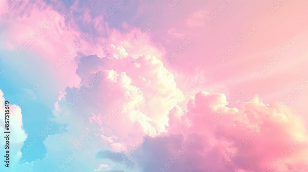 Colorful pastel clouds. Pink, blue and violet gradient sky. Colorful pastel clouds. Pink, blue and violet gradient sky.