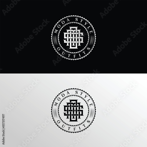 ModaStyle Outfits Interlocking Letter Mark MSO Clothig Brand Logo Design