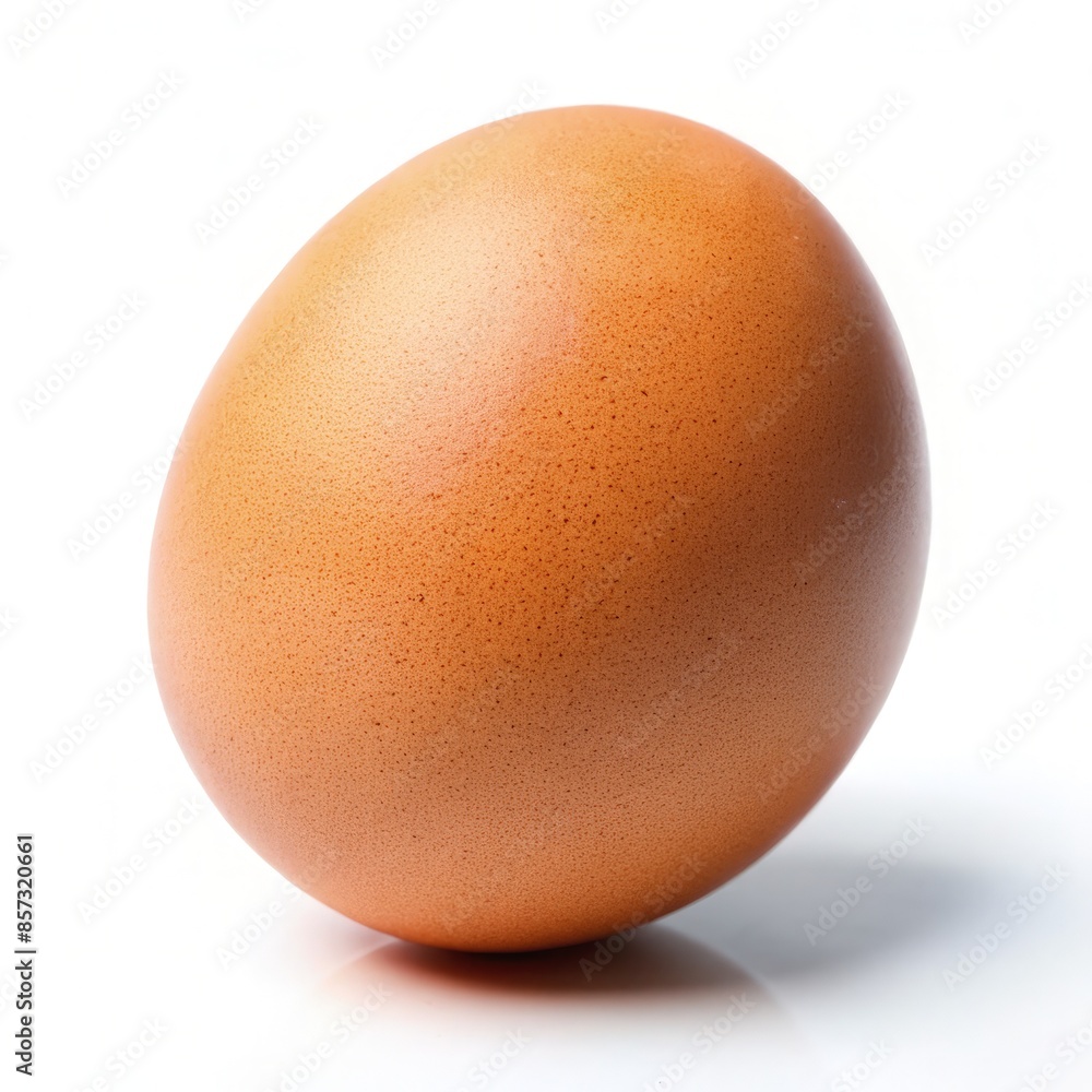 A Single Brown Egg Isolated on a White Background. Generative AI A Single Brown Egg Isolated on a White Background. Generative AI