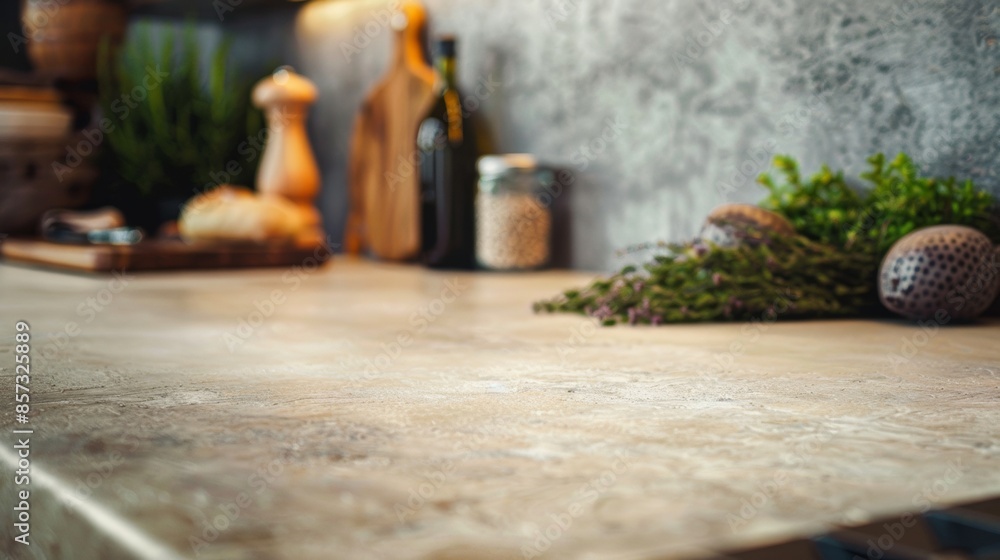 Rustic Kitchen Countertop with Fresh Ingredients and Herbs is perfect for cooking in a cozy home environment Rustic Kitchen Countertop with Fresh Ingredients and Herbs is perfect for cooking in a cozy home environment
