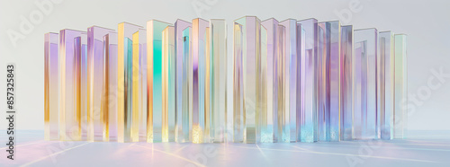 Colorful Glass Prisms in Row with Light Reflections - Abstract Art Photography