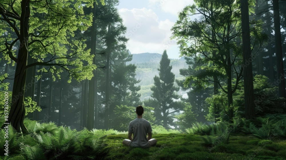 A Moment of Tranquility in the Misty Forest A Moment of Tranquility in the Misty Forest
