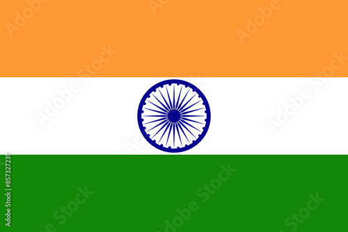 Flag of India with Ashoka Chakra, vector drawing