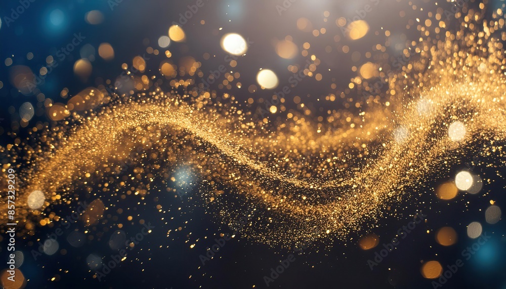 Glittering fairy dust floating on the black background Glittering fairy dust floating on the black background