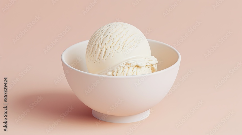 A Single Scoop of Creamy Delight on a Pink Background A Single Scoop of Creamy Delight on a Pink Background