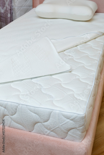 Wallpaper Mural Comfortable bed with new mattress near window in room. Healthy sleep Torontodigital.ca