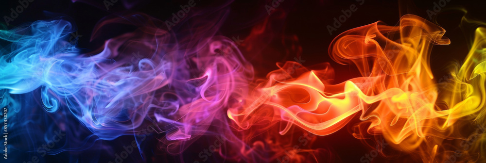 Multi colored fire on black background, bokeh, neon, vivid, bright, abstract, glowing, high quality Multi colored fire on black background, bokeh, neon, vivid, bright, abstract, glowing, high quality