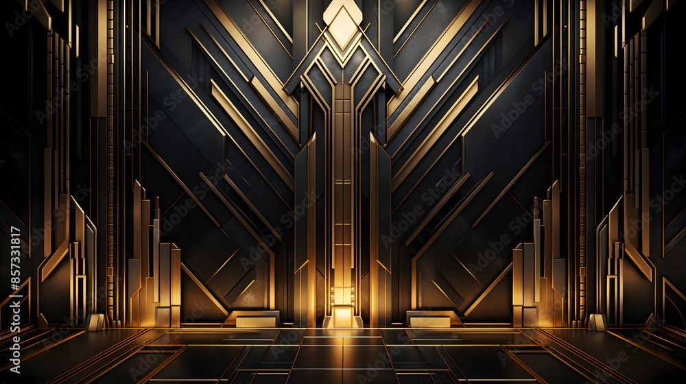 art deco gold pattern with glowing lines art deco gold pattern with glowing lines