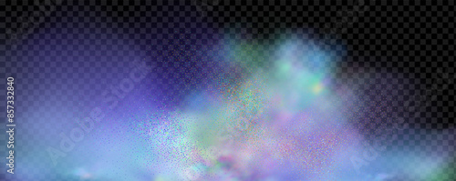 Background of an explosion of colorful smoke clouds.Multicolor fog with blue and yellow particles.Explosions of color powder.