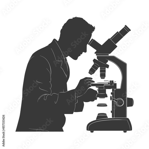 Silhouette Scientist: Microscopy, Research, and Discovery.