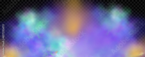 Background of an explosion of colorful smoke clouds.Multicolor fog with blue and yellow particles.Explosions of color powder.
