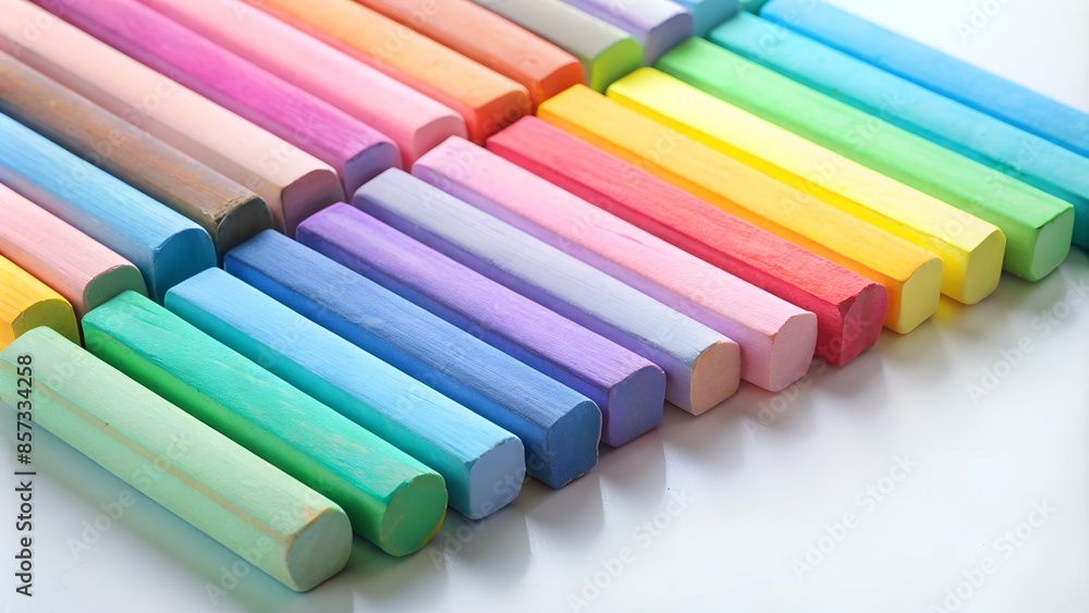 a set of dry pastels for painting on a white background a set of dry pastels for painting on a white background