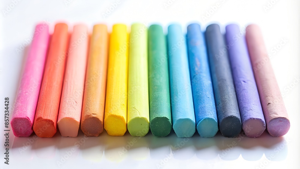 a set of dry pastels for painting on a white background a set of dry pastels for painting on a white background