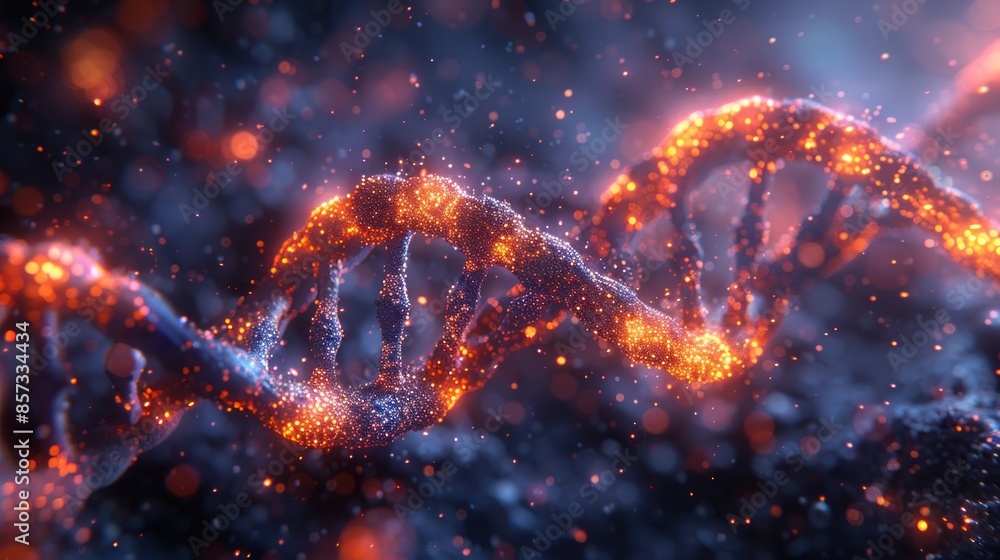 A glowing DNA helix against a starry backdrop A glowing DNA helix against a starry backdrop