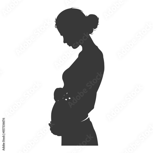 Pregnant Woman Silhouette: Serene Maternal Figure, Expectant Joy.