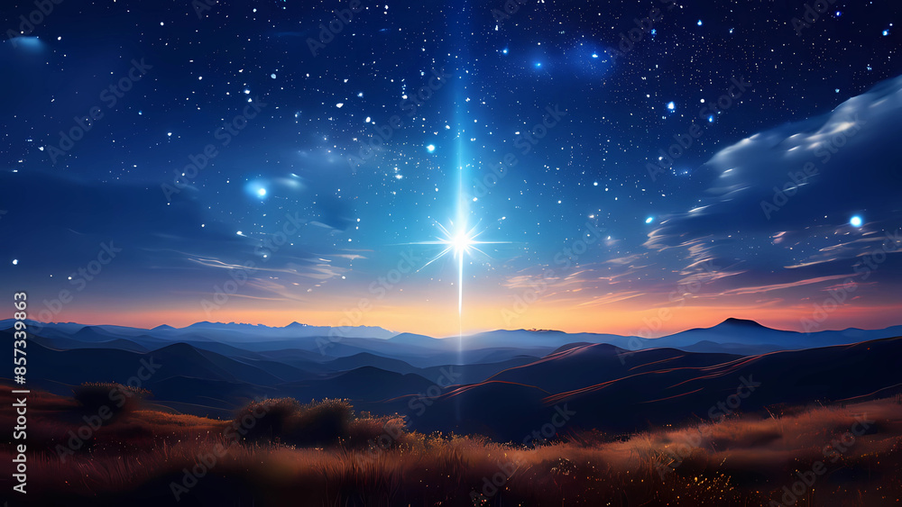 Fototapeta premium the night sky is full of stars, shining elongatedly stretching across the Cakra Wala Sea River with a beautiful sparkle, Generative AI