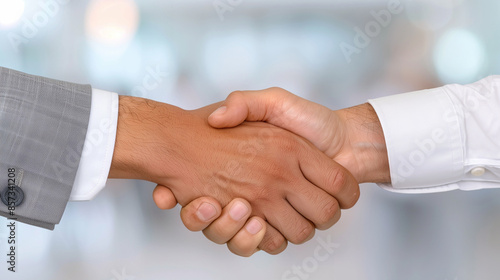 Handshake business. Close-up handshake in office setting