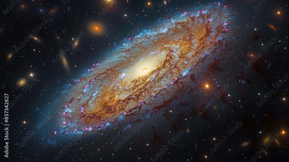 Fototapeta premium View of Whirlpool Galaxys spiral arms and core