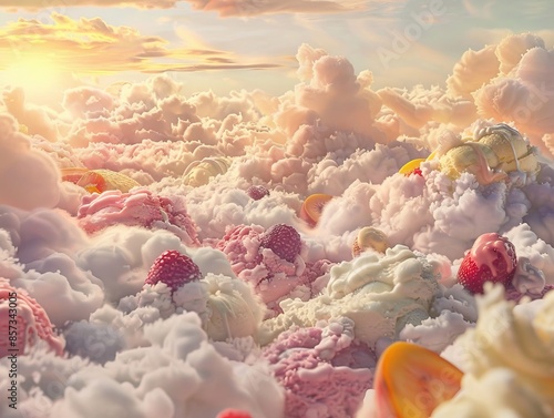 Sunset dessert dreams - ice cream in sky.