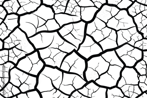 Vector image of cracked dry earth surface, abstract pattern of drought cracks, nature-inspired background