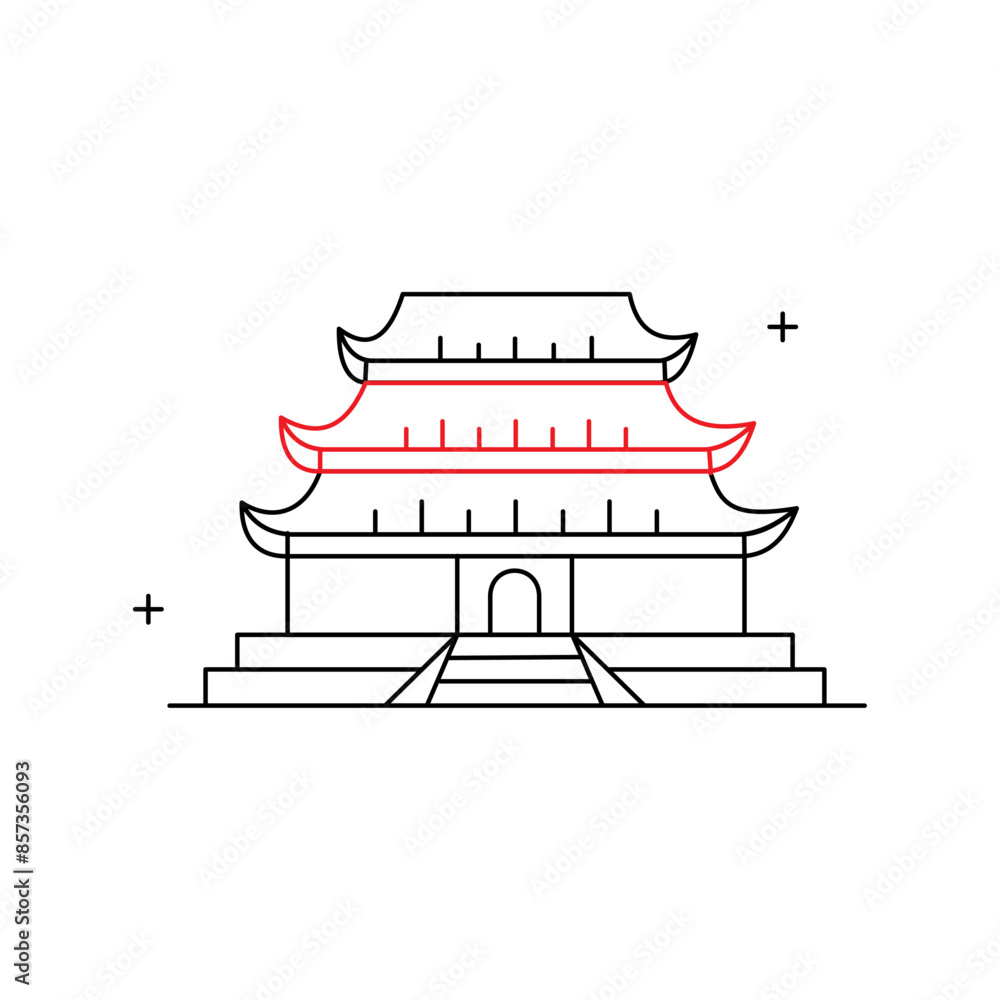 Forbidden City Vector Illustration Icon Design Forbidden City Vector Illustration Icon Design