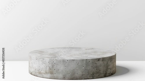 Concrete stone podium for product placement isolated on transparent and white background. Generative AI
