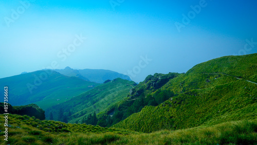 landscape of green amazing valley in uttrakhand view