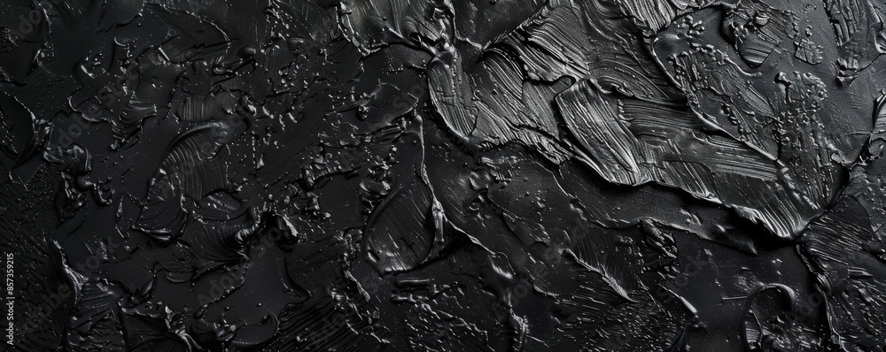 Fototapeta premium Black synthetic thin matte plastic polyurethane texture for background.