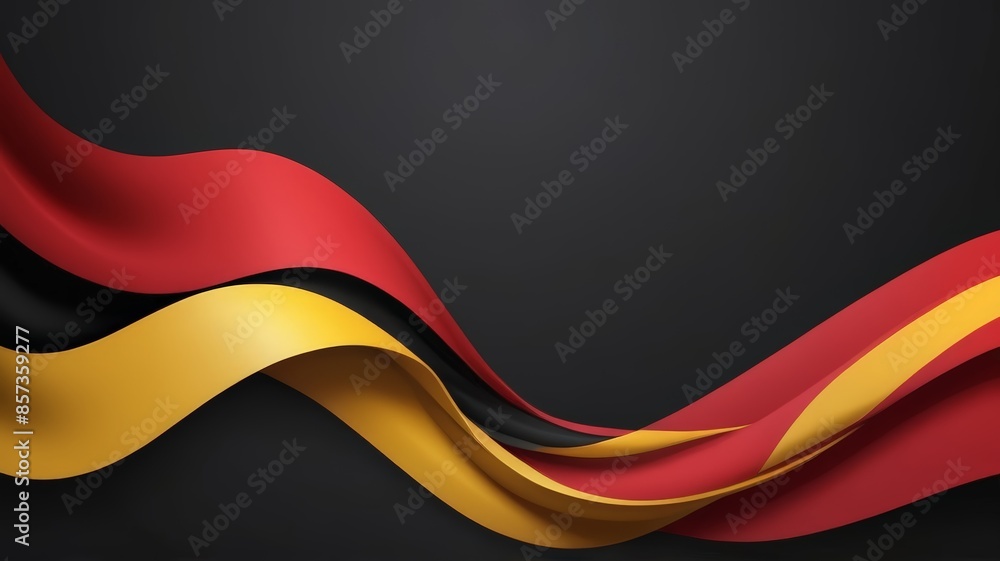 Naklejka premium abstract background with wavy in bottom background, German flag color concept, suitable for use as a banner background