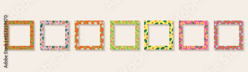 set of frames,borders,with floral motifs in vector