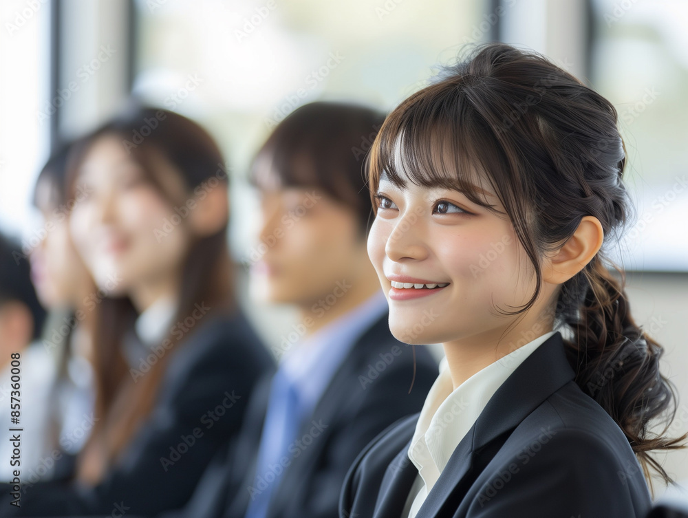 セミナーを受ける女性 セミナーを受ける女性
