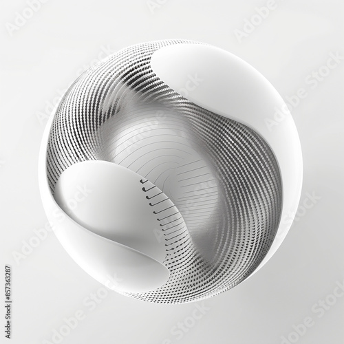 Abstrakte Kugel aus neuen Materialien im futuristischen einzigartigem Design photo