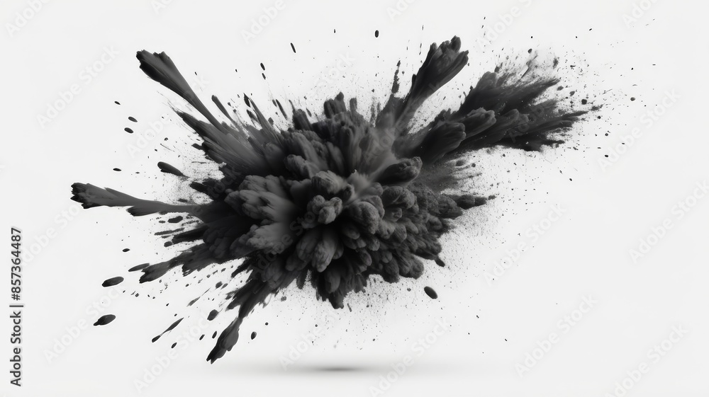 illustration of a black charcoal explosion on a white background. Black charcoal dust gunpowder explosion texture isolated on white background top view illustration of a black charcoal explosion on a white background. Black charcoal dust gunpowder explosion texture isolated on white background top view