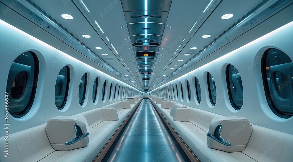 Inside, High speed train. modern. Generative AI. Inside, High speed train. modern. Generative AI.
