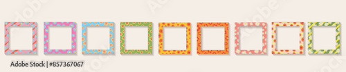 set of frames,borders,with floral motifs in vector