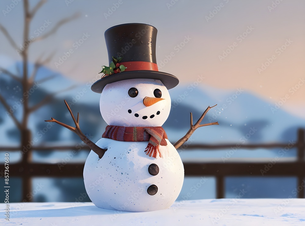 Obraz premium snowman on the snow
