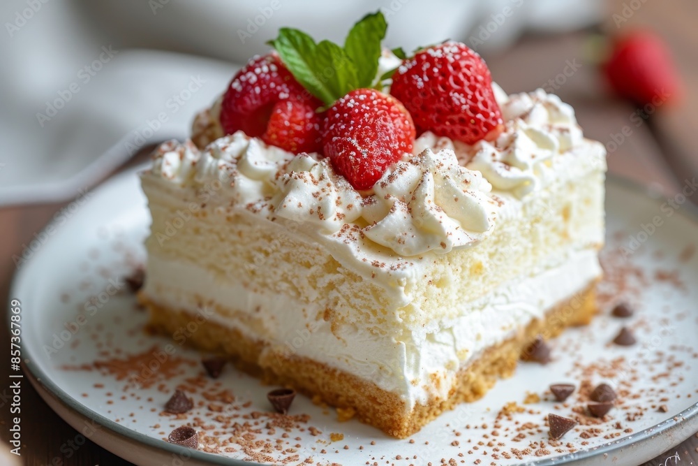 New Tres Leches cake served New Tres Leches cake served
