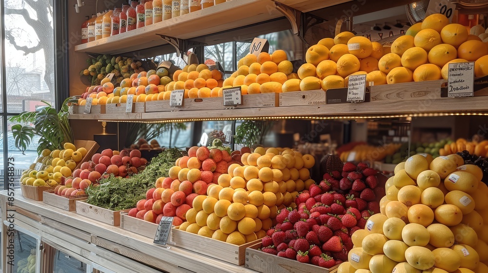 Fresh fruit shop. Generative AI. Fresh fruit shop. Generative AI.