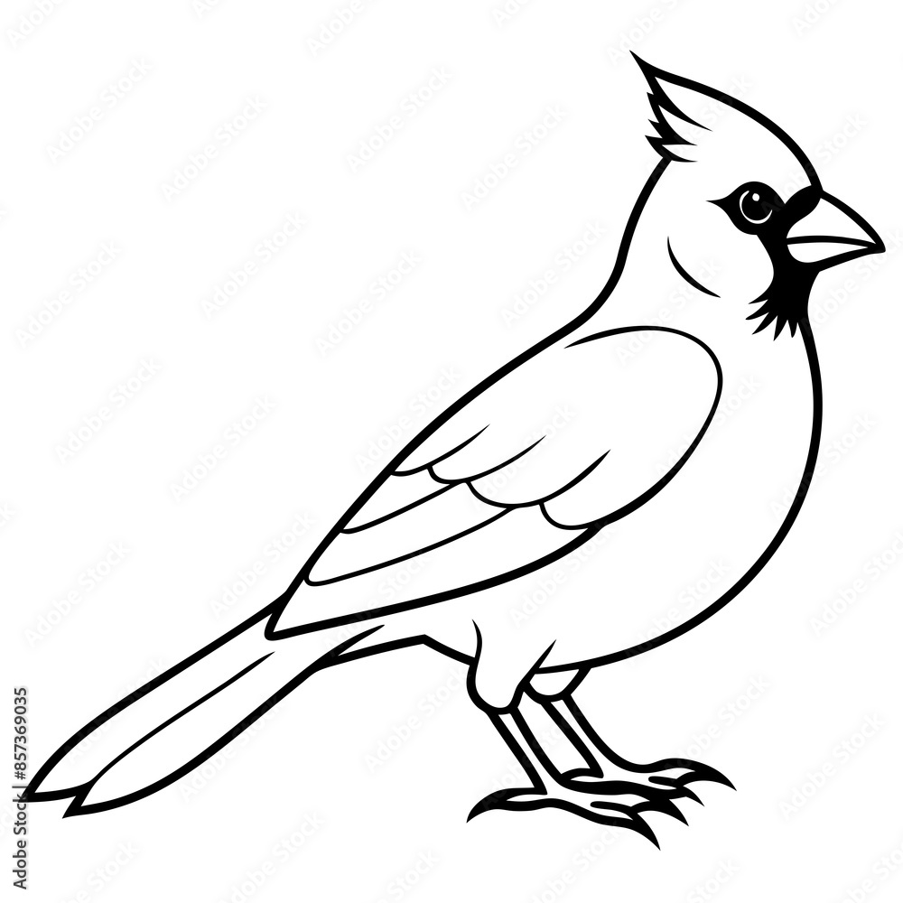 Obraz premium Cardinal line art vector illustration