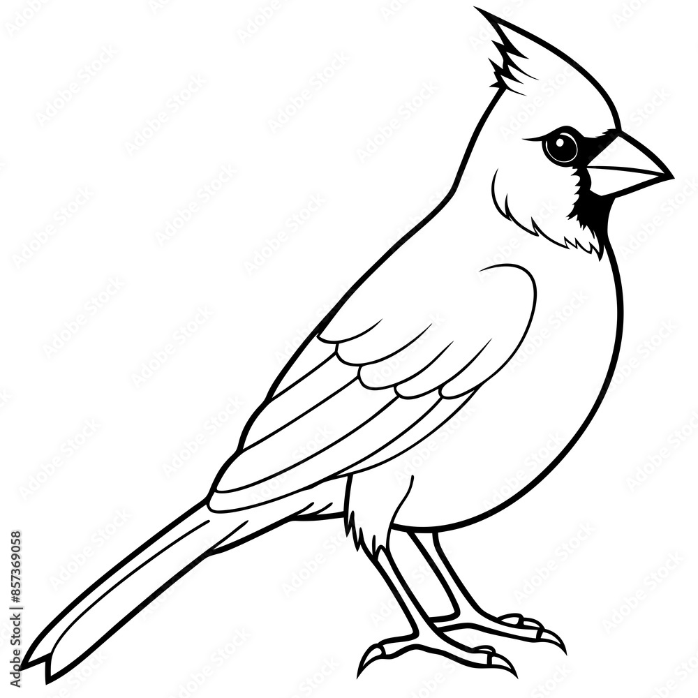 Obraz premium Cardinal line art vector illustration