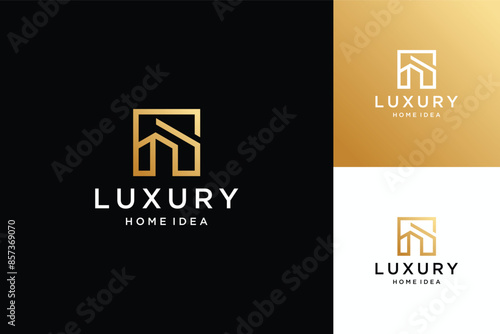 Minimalist Home square logo design inspiration 