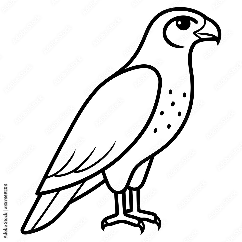 Fototapeta premium Peregrine Falcon line art vector illustration