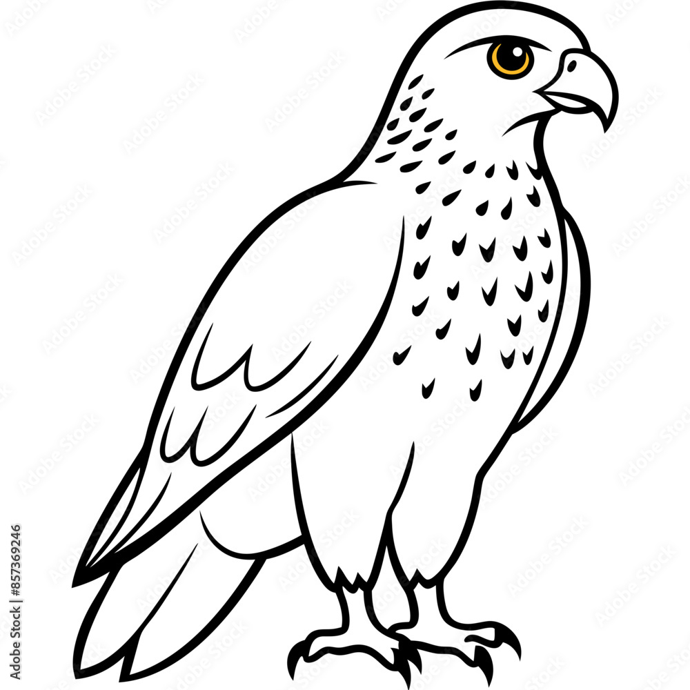 Red-tailed Hawk line art vector illustration Red-tailed Hawk line art vector illustration