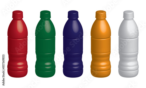plastic bottles, Vector Plastic Bottles, Drink bottles in Multiple colors, Vector Graphics, Drink Can